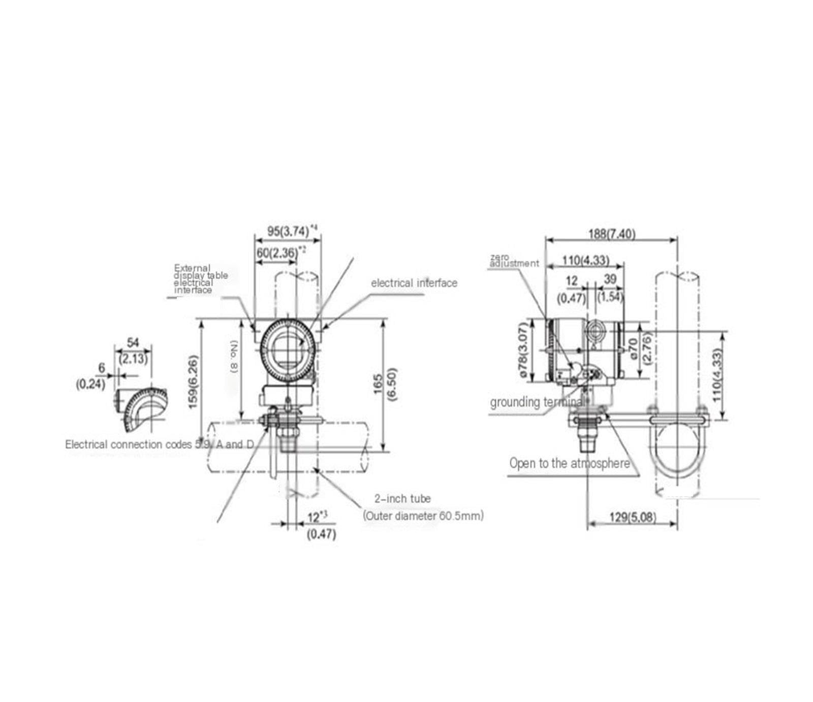Transmisor de presión de salida EJA530E 10-200 kPa 4–20 mA