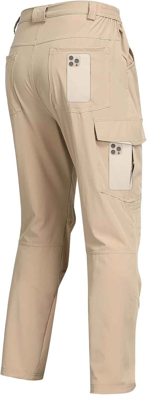 Men's Hiking Cargo Pants Water Resistant Quick Dry Lightweight Pants for Fishing Camping Running Work Outdoor