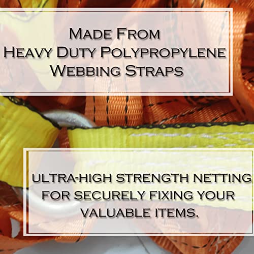 Ferreterro Truck Cargo Net For Pickup Truck Bed – Heavyduty Cargo Net For Trailer – Pickup Cargo Net For Suv, Trucks & Trailers Cargo -4 Metal Ring 2” Strap (5' X 6') #TOP2