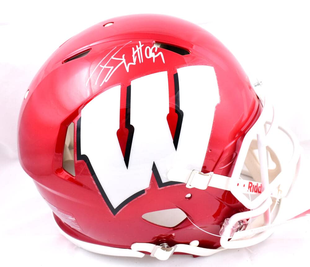 JJ Watt Autographed Wisconsin F/S Flash Speed Authentic Helmet-Beckett W Hologram White