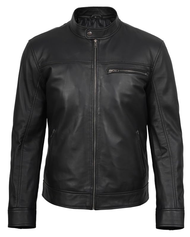 Decrum Men Leather Jacket - Casual Stylish Real Lambskin Leather Jackets for Men4