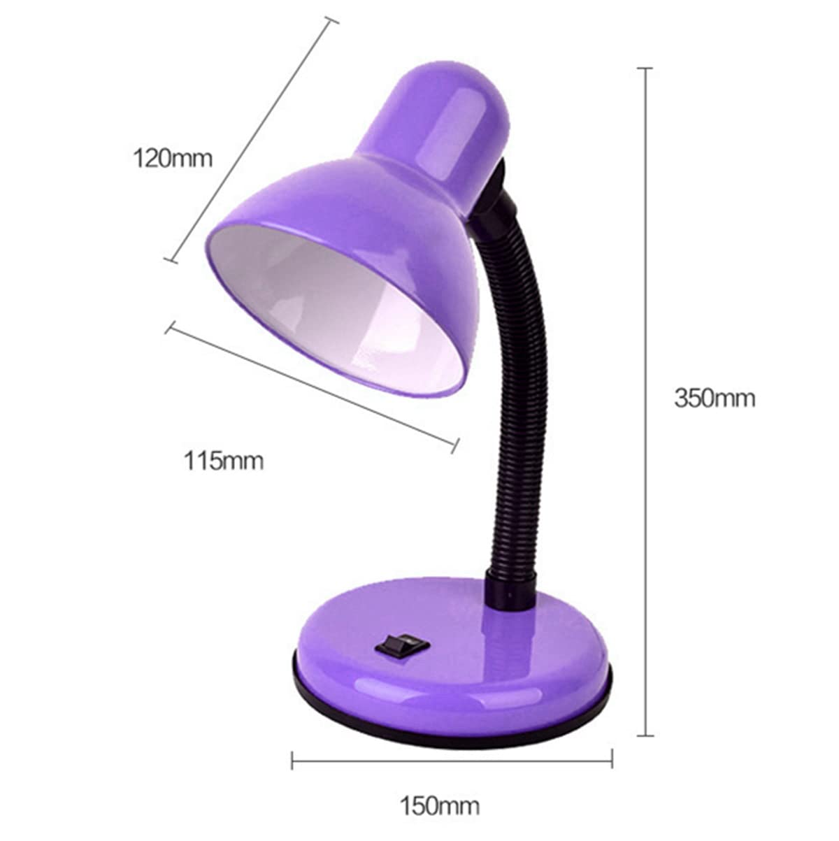 Lampa biurkowa LED, lampka do czytania, dbająca o oczy lampa stołowa z wszechstronną elastyczną szyją do domu, biura, sypialni, czytania, pracy, nauki (fioletowa)