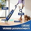 Vakume Lavapavimenti Senza Filo 3-in-1 VK9000 - Lavasciuga pavimenti - Autonomia 45 Min - Doppio Serbato d'Acqua 580ml/520ml - Filtro Triplo, Autopulizia, Display LCD e Assistente Vocale