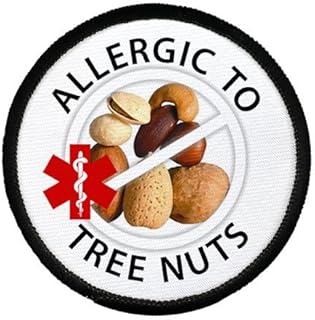 Allergic To Tree Nuts Allergy Medical Alert 3 Inch Black Rim Patch