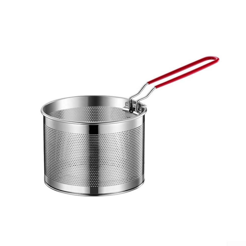 Strainer basket for pasta For boiling and vegetable steaming, stainless steel construction fits medium saucepans, allows direct draining over the pot (03)