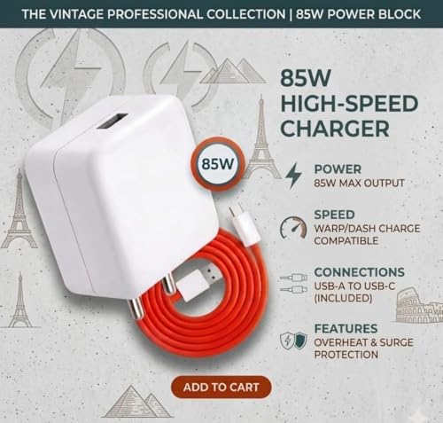 Image of 85W Super Fast Charger with USB-A to USB-C Cable