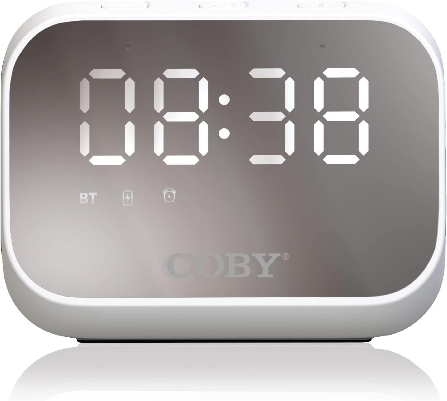 Coby Digital Alarm Clock with Powerful Speakers, Large LED Display, Bluetooth 5.0
