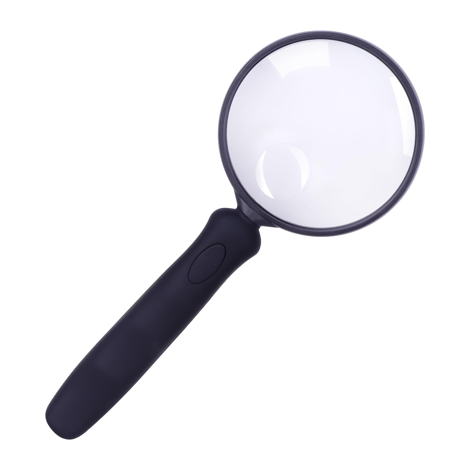 Lakei Magnifying Glass 10X 30X Handheld Reading Magnifying Glass, 75mm Shatter Resistant Lens, Non-Slip Rubber Handle, Suitable for Elderly Reading, Kids Natural Exploration and Science Hobby(Black)
