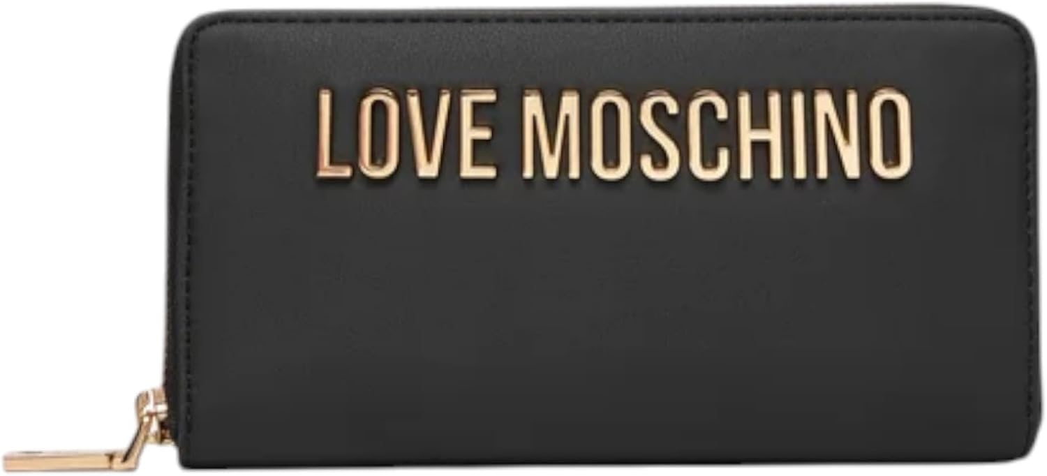 Love Moschino Women's Wallet with Zip Polyurethane JC5689PP0NKD0, Black, One Size, Lifestyle