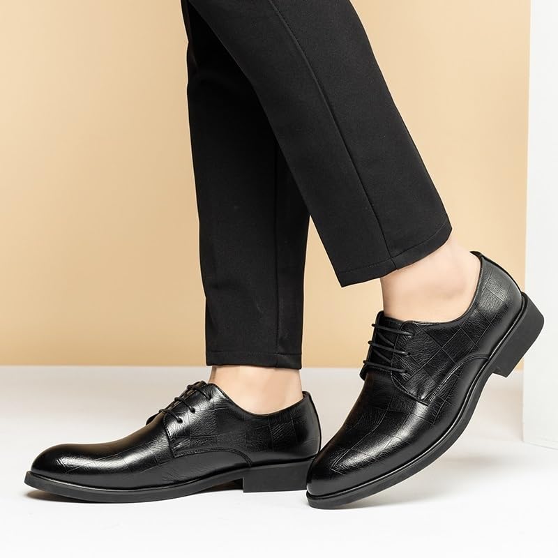 Men's Genuine Leather Dress Oxford Shoes, Black Business & Wedding Shoes, Large Size Popular Style, for Men4