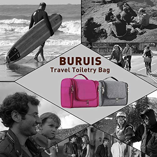 Extra Large Capacity Hanging Toiletry Bag For Men & Women, Portable Waterproof Bathroom Shower Bag, Lightweight Dopp Kit Shaving Bag, Sturdy Metal Hook Organizer Makeup Bag (Denim Gray) #TOP5