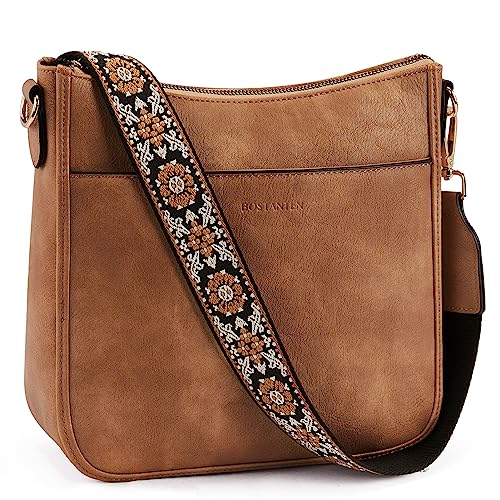 BOSTANTEN Brown Cross Body Bag Purses for Women Vegan Leather Shoulder Handbags