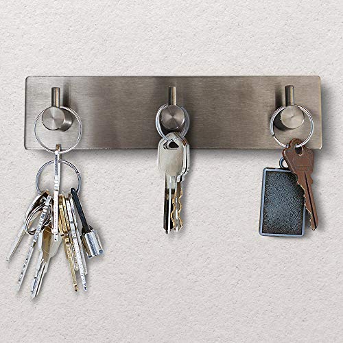 Self Adhesive Stainless Steel Heavy Duty 3 Key Hooks ~ Coat Hanger, Purse