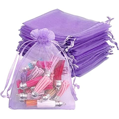 Bolsas de organza de regalo, 50 piezas de bolsas de malla de dulces navideños bolsas de joyería bolsas de organza Cover