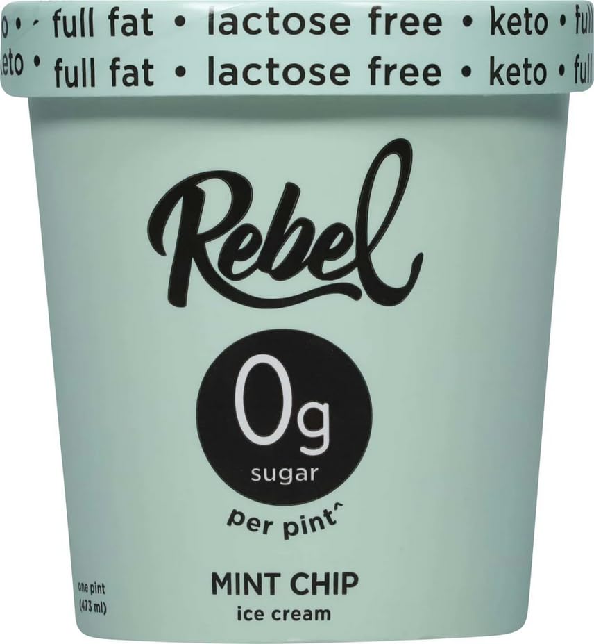 Rebel Ice Cream - Low Carb, Keto - Mint Chip (8 Count)
