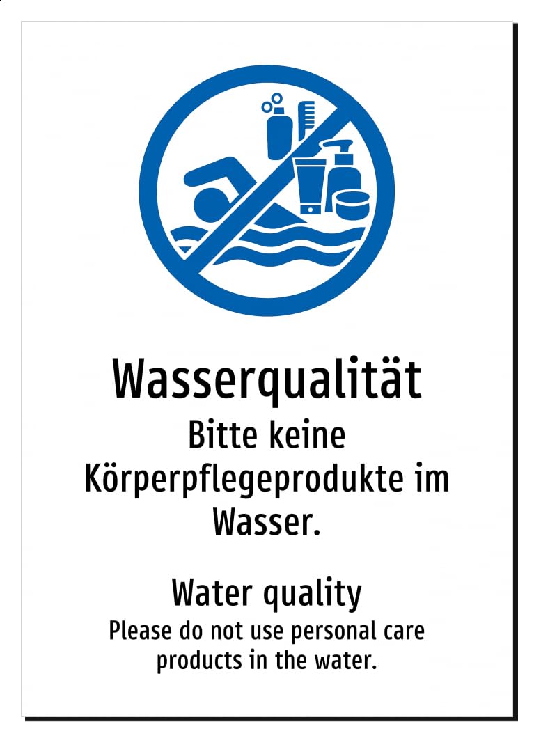 52510-DEEN-S-13 | Wasserqualität Schild/Aufkleber | Deutsch Englisch