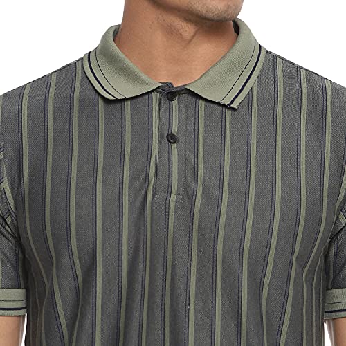 Image of Campus Sutra Men Striped Stylish Casual Polo T-Shirt
