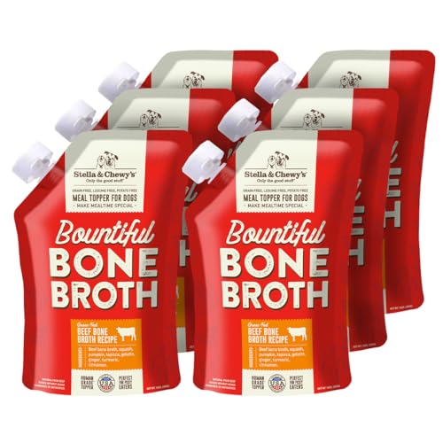 Stella & Chewy's Human-Grade Grass-Fed Beef Bone Broth for Dogs - Joint & Gut Health Liquid Food...