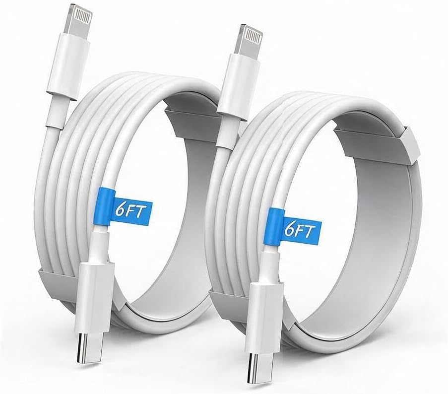 USB C to Lightning Cable, 6FT Fast Lightning Charger Cable for iPad 2Pack — 사진 1