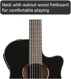 Yamaha NTX1 BL Cutaway Acoustic-Electric Nylon-String Classical Guitar, Black