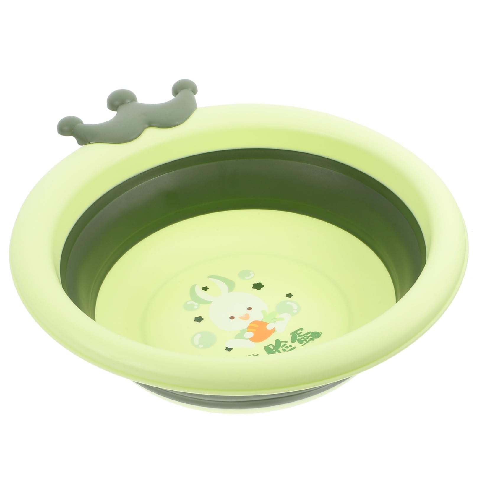 SUPVOX Travel Bath Collapsible Tub for Newborns Flexible Portable Tub Cartoon Design Face Bathtub for Boys and Girls