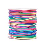 Artesanías preciosas: cableado elástico, colores del arco iris, que le brindan una variedad de opciones de color, y con un rollo de plástico, fácil de enrollar, no confuso, apto para cordones.