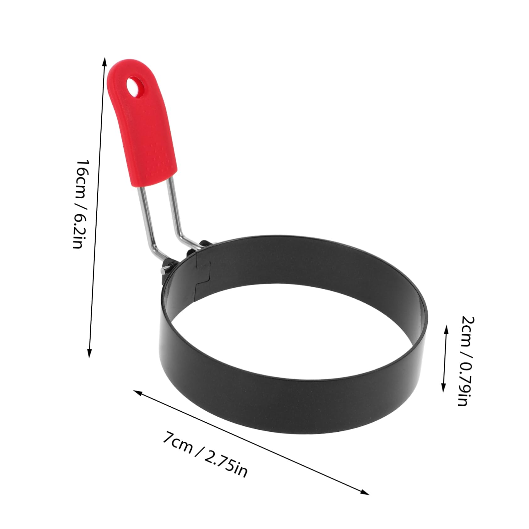 Garneck 2pcs Stainless Steel Frying Mold Non-stick for Pancakes Breakfast Sandwiches Versatile Kitchen Tool with Silicone Handle