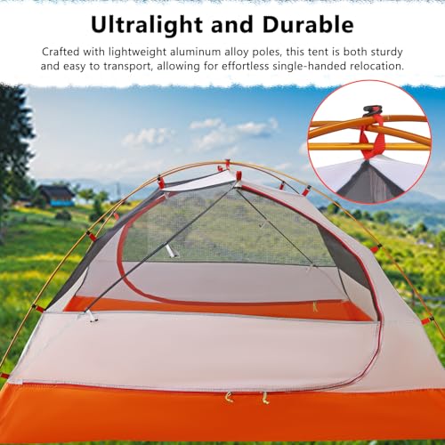 Carpa de camping ligera impermeable para 2 personas miniatura 5