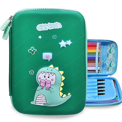 Image of FunBlast Dinosaur Pencil Pouches - Dinosaur Pencil Box for Boys, Hardtop EVA Pen & Pencil Pouch Bag Pencil Case, Multipurpose Zipper Pencil Case, Stationary Organizer