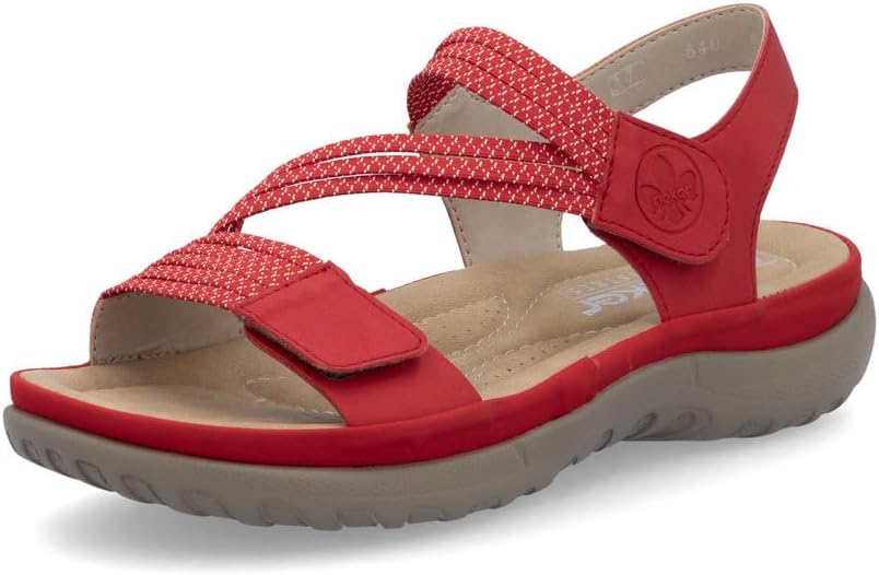 Rieker 64870 Franja Women's Strap Sandals – Comfortable Lightweight Hiking Footwear with Adjustable Hook and Loop Closures, Flexible Sole for Everyday Wear