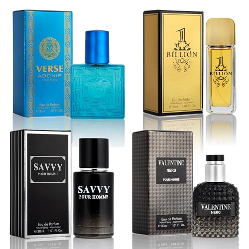 Signature Scent 4-Piece Mini Fragrance Set for Men Includes Savvy/1