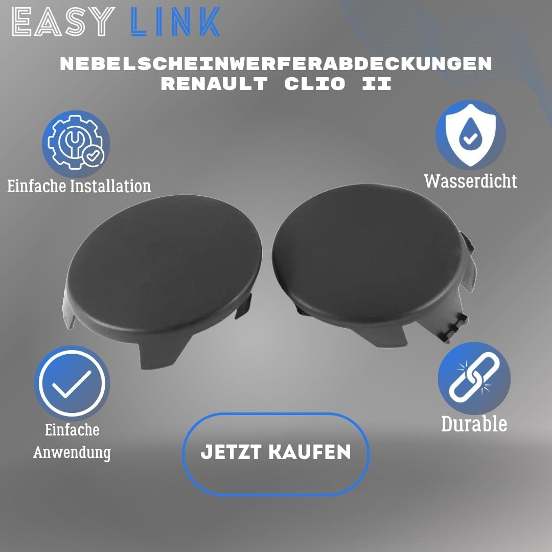 2 cubiertas para faros antiniebla izquierda y derecha, compatible con Renault Clio II 1998-2006 7701209099