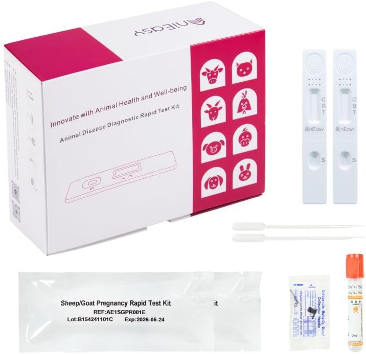 [10 Pack] Sheep/Goat Pregnancy Rapid Test Kit: All-in-One Solution for Early Detection at Home or Farm