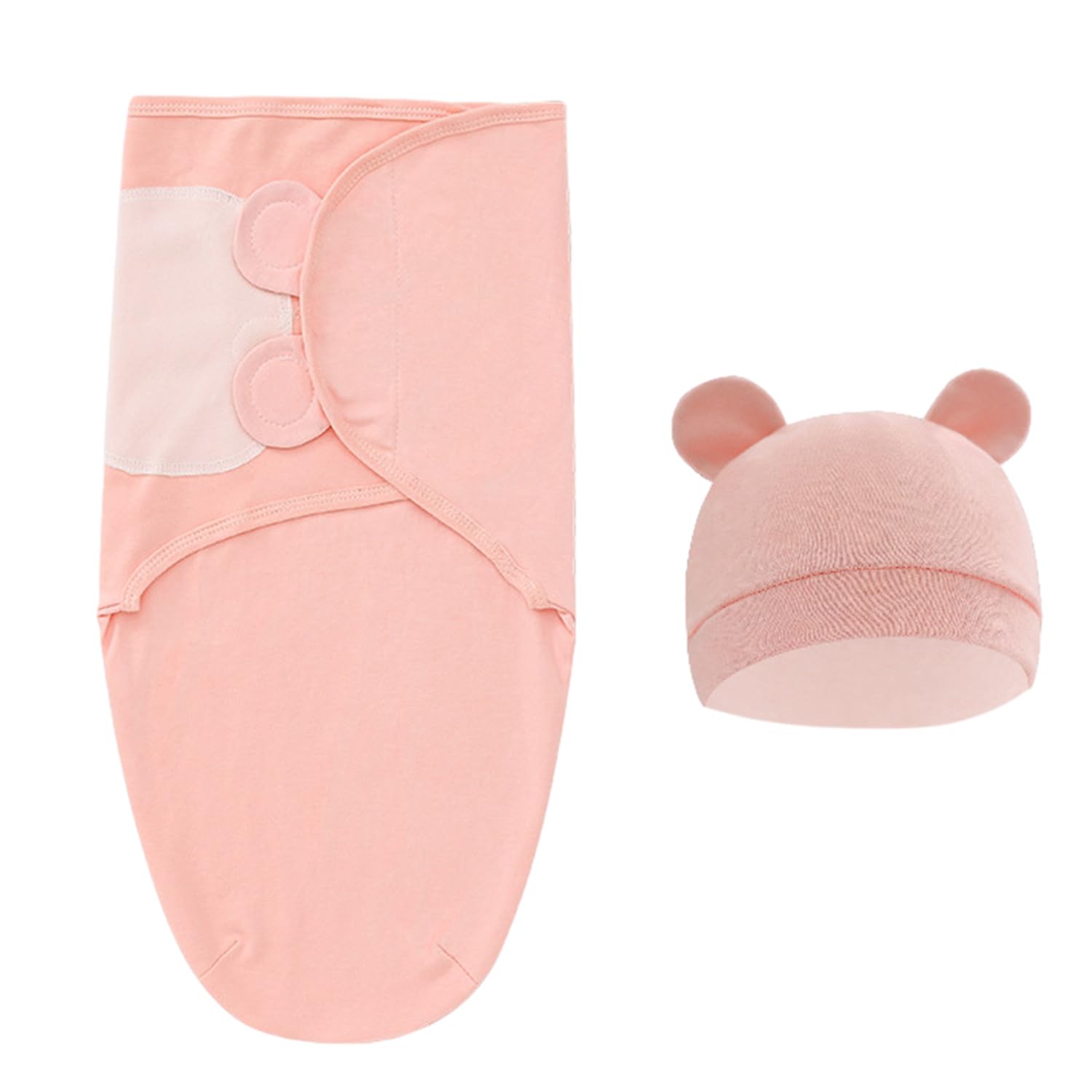 1 gigoteuse pour bébé avec 1 bonnet rose, gigoteuse d'emmaillotage, gigoteuse pour bébé de 0 à 6 mois, couverture d'emmaillotage pour nouveau-né