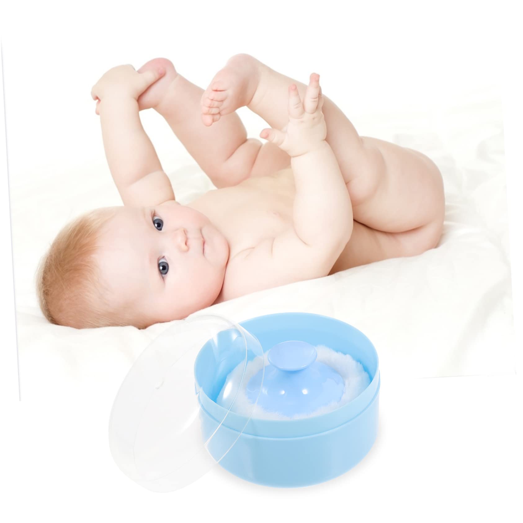 minkissy Talcum Powder Puff Case Body Powder Puff Set Baby Powder Puff Box for Smooth Dusting