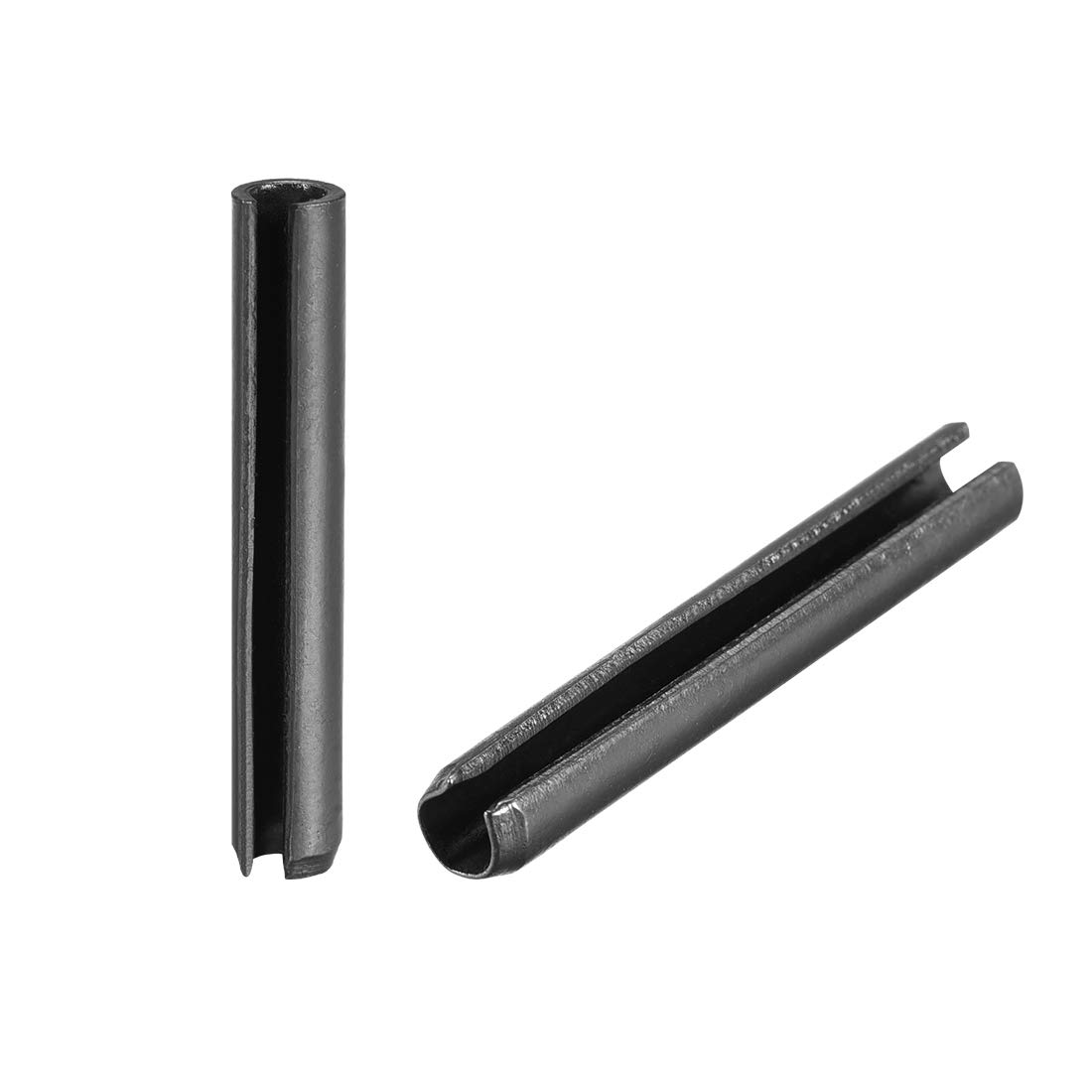 sourcing map Slotted Spring Pin - 5mm x 40mm Plain Finish 65Mn Roll Assortment Kit for Small Machine Projects 50Pcs