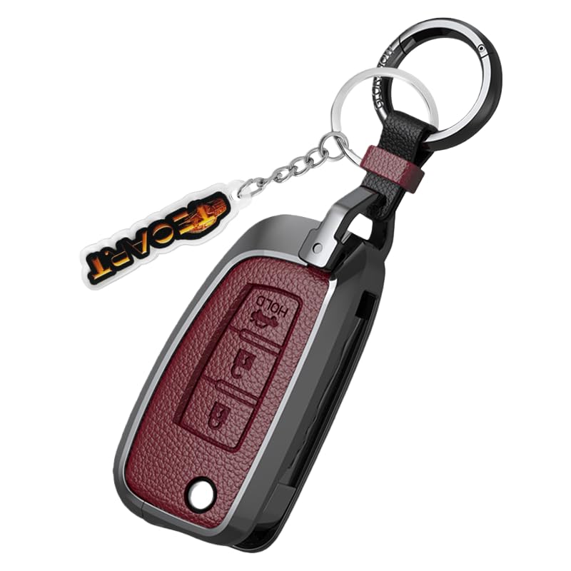 Coque de clé pour Nissan Rogue Sport Sentra 3 boutons protection rouge en zinc