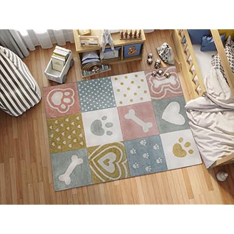 KC Cubs Boy & Girl Modern Decor Multicolor Area Rug and Carpet Collection for Kids, Toddlers and Baby Nursery, Puppy Love Cover
