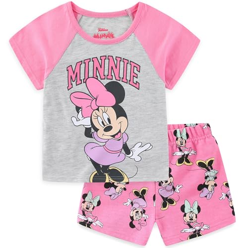 Image of Disney Princess Frozen Minnie Mouse Girls Short Sleeve T-Shirt and French Terry Shorts Set for Toddlers to Big Kids