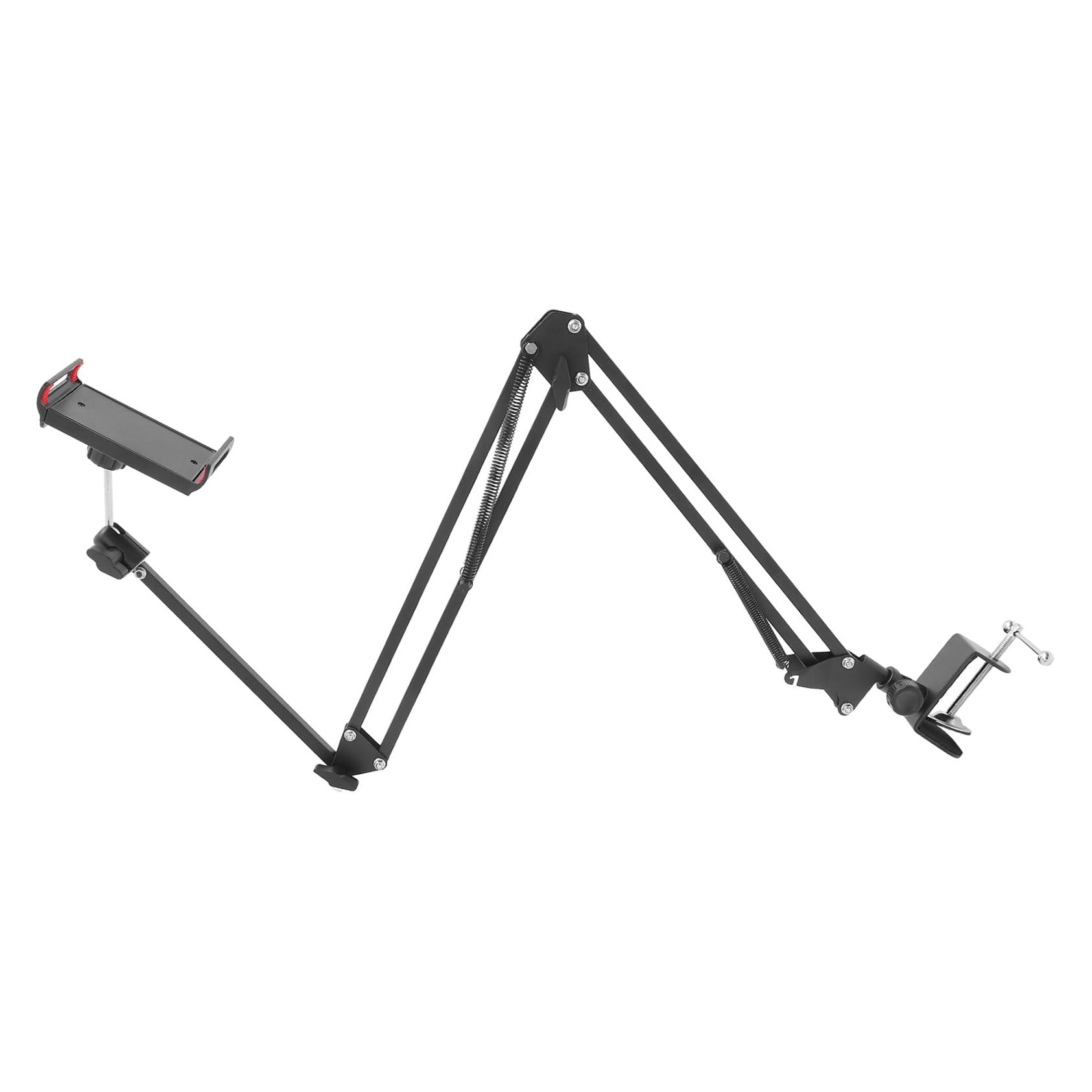 Soporte Telescópico Plegable de Metal para Tableta y Teléfono Negro