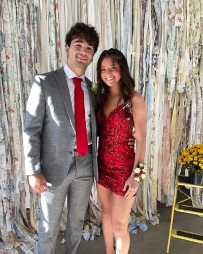 BITALY Sparkly Sequin Homecoming Dresses Short for Teens 2025 Spaghetti Straps Bodycon V Neck Cocktail Dress BI0884