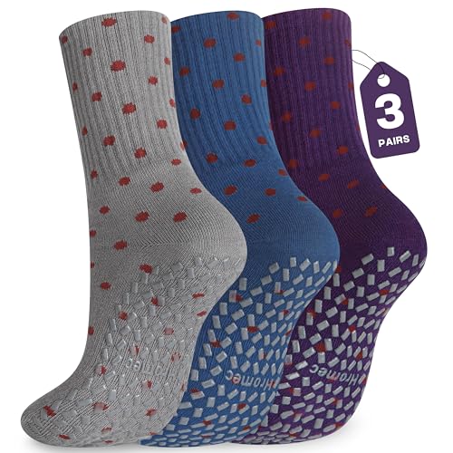 Image of Pilates Socks with Grips for Yoga, Barefoot, Ballet, Barre, Hospital Non Slip Anti Skid Socks for Women and Men