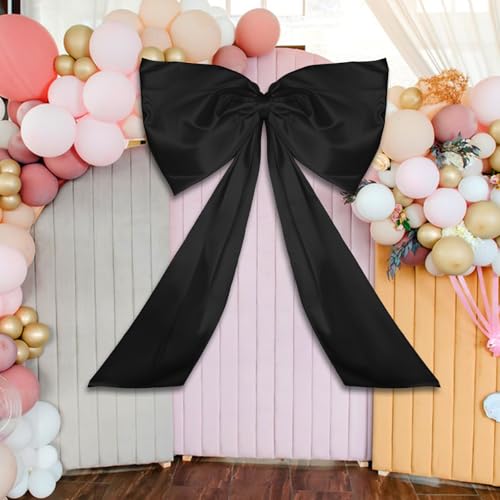 24 x 36 Inches Big Black Bow Decor,Dark Coquette Room Decor,Giant Black Bow Room Wall Decor,Birthday Party Backdrop Wall Wedding Decorations(Black)