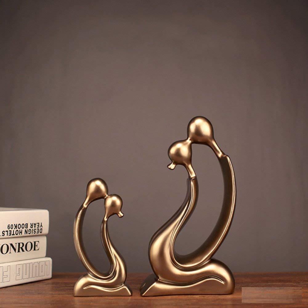 Mignon couple en résine abstraite : décoration de table et étagère de bureau