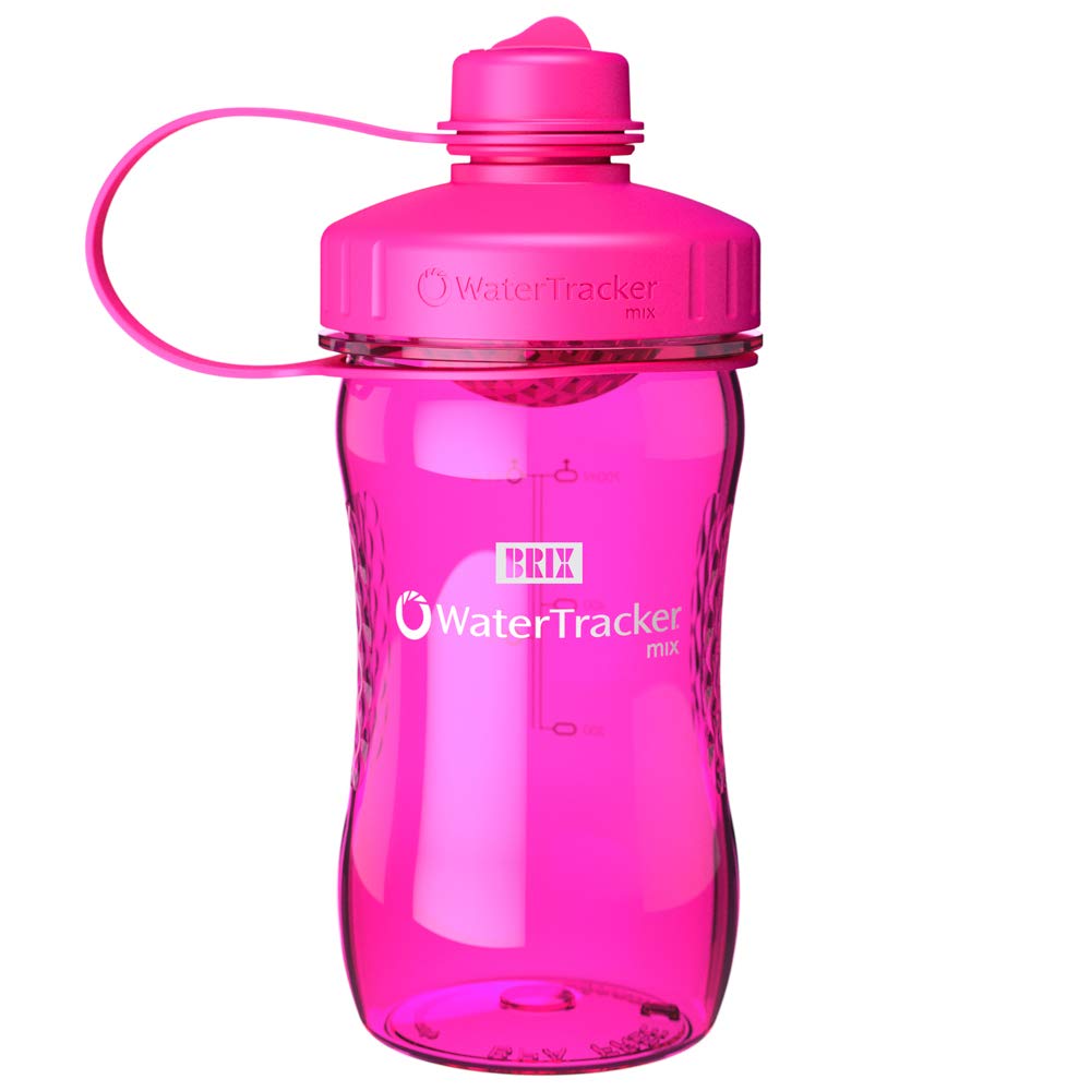 BRIXDesign Water Tracker Mix, Drinks Bottle, Pink, 0.75 Litres, BPA-Free