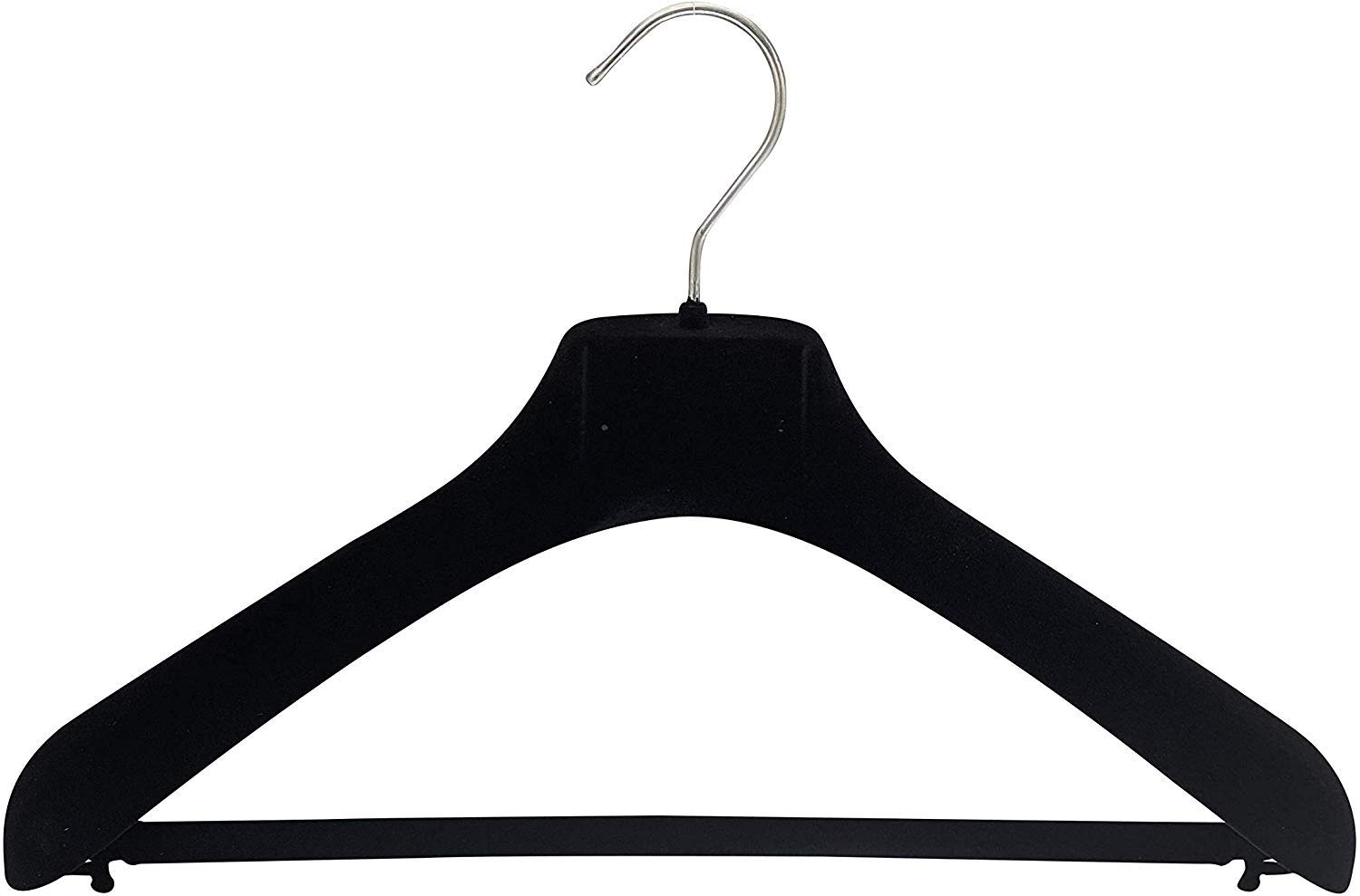 Kiroplast 12 Grucce Velluto Portapantaloni Appendini Porta Pantaloni Giacca Spalla Larga Capospalla Antiscivolo con Asta Barra Pantaloni Cappotti Stampelle Portapantalone Floccate Cappotti (42 cm)
