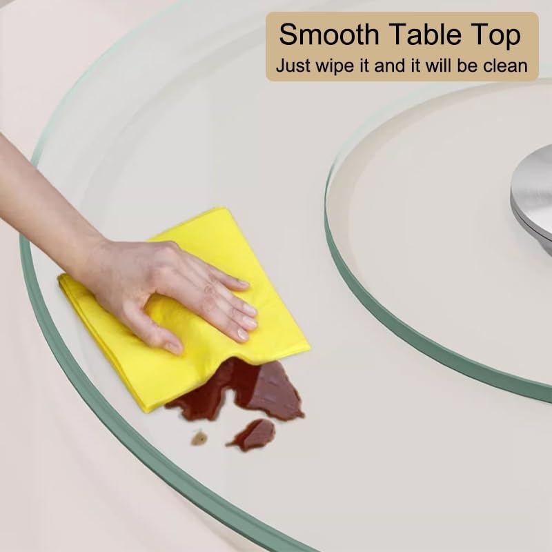 TVDPI Glass Lazy Susan for Table Top, 24 Inch Lazy Susan, Tempered Glass Turntable, Large Centerpiece for Dining Table(60cm/24inch) 1