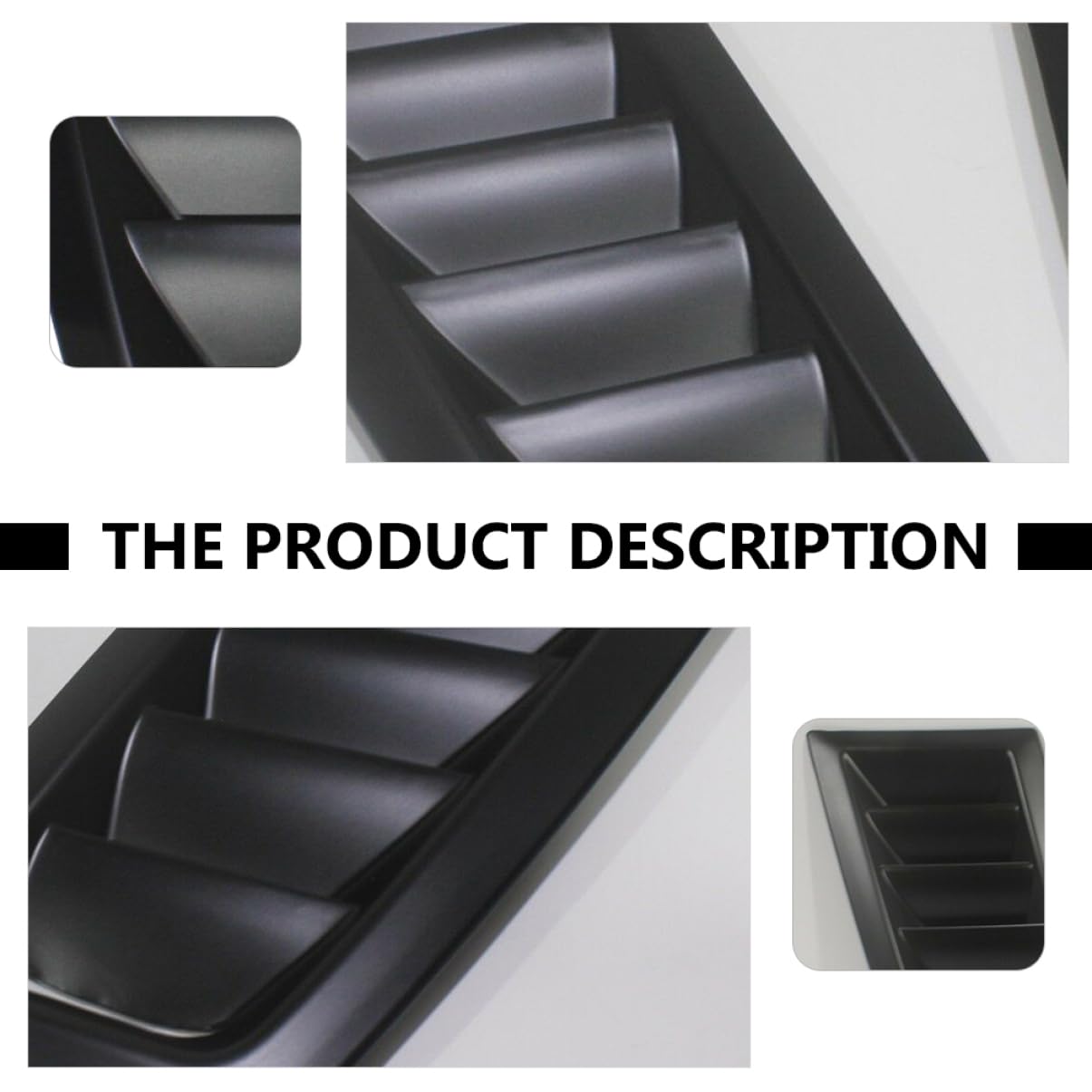 Unomor 2Pcs Matte Hood Side Vent Decoration Stickers for Car Refit Supply Car Vent Air Flow Sticker Automotive Exterior Accessories