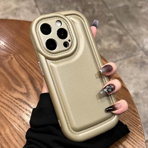 Coque iPhone 15 Pro luxe en silicone épais mat couleur kaki