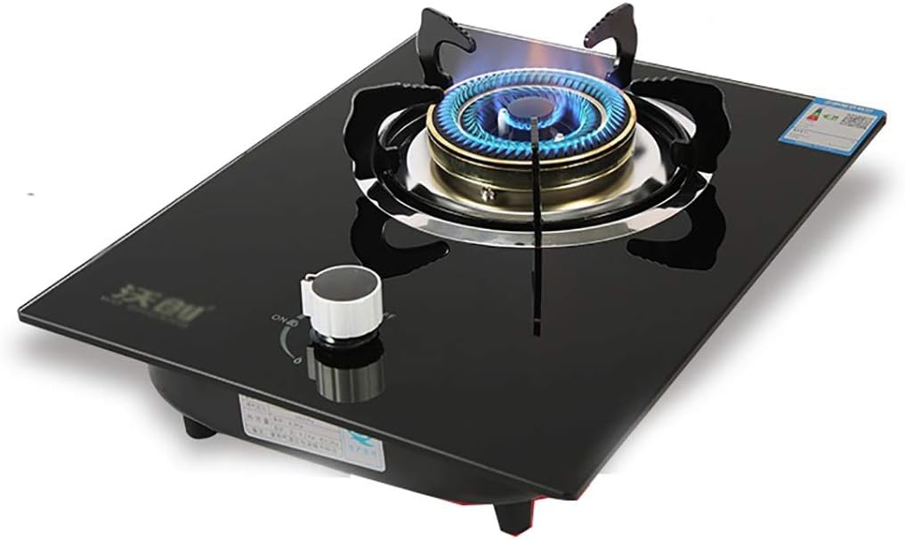 Desktop/Embedded Gas Stove,Black Tempered Glass Natural Gas/Liquefied Gas Cooktop 4.2Kw(C Liquefied gas) (C Liquefied gas)